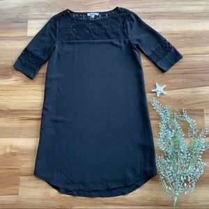 BB Dakota Women’s Black Crochet Detail Shift Dress, Size XS